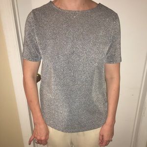 ASOS metallic silver oversized boxy short sleeve